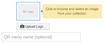 QR menu logo upload
