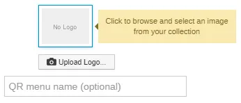 QR menu logo upload