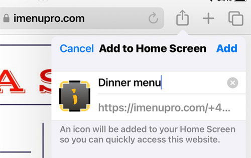 Name your menu app icon