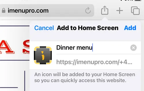 Name your menu app icon