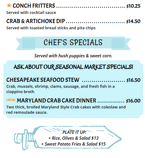 Menu section after boxed