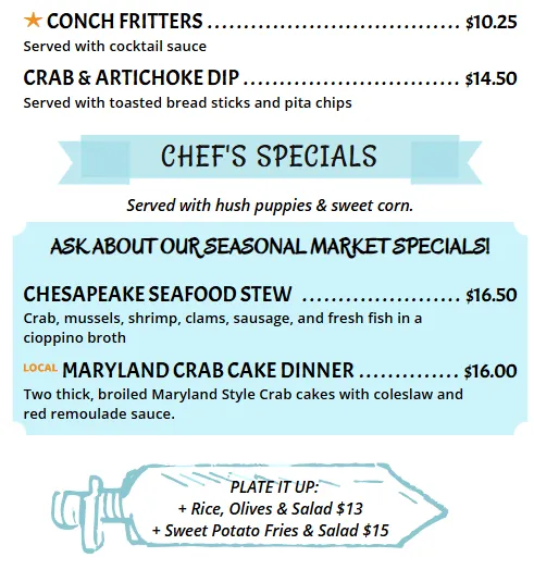 Menu section after boxed