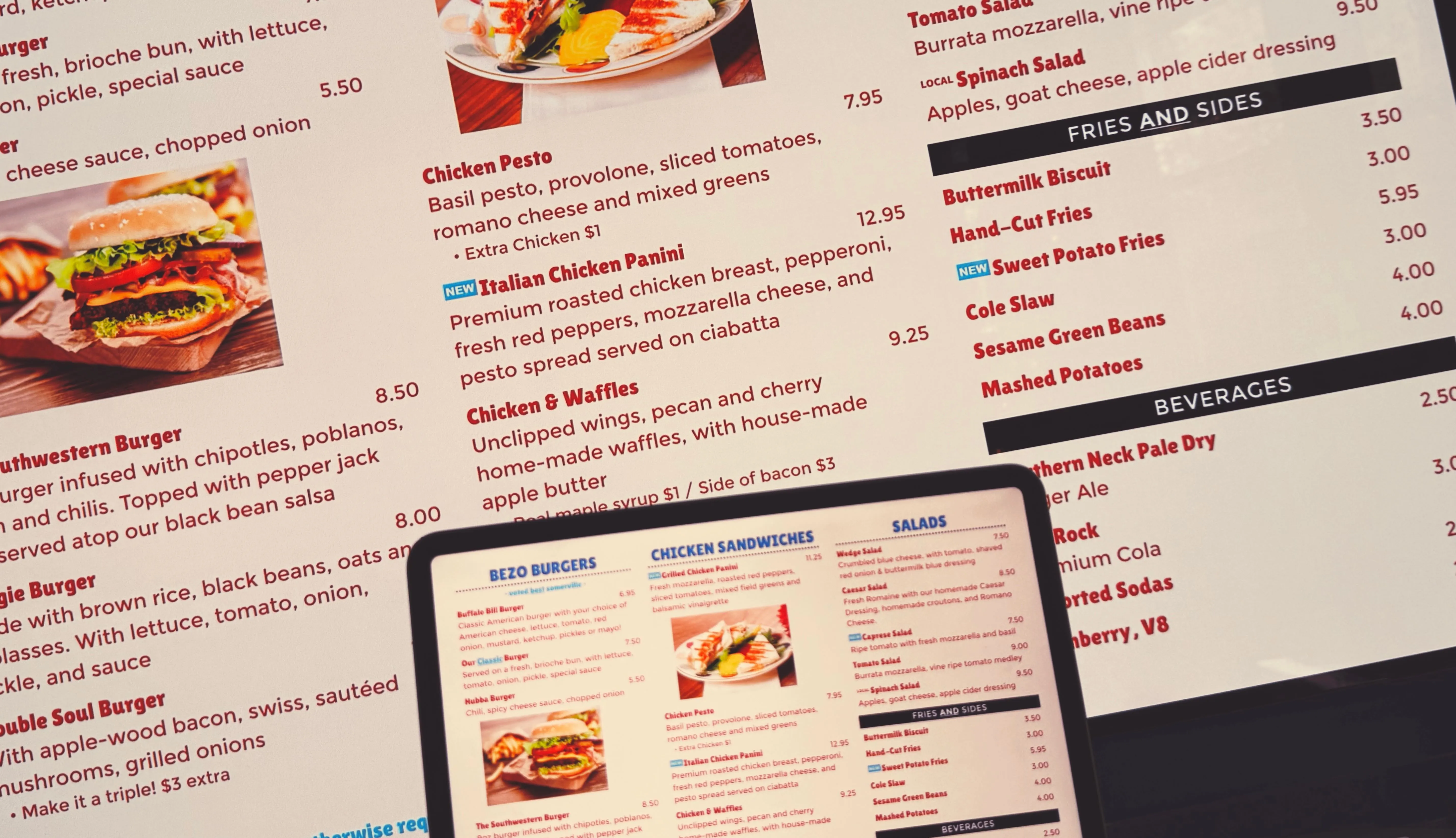 Kiosker menu example