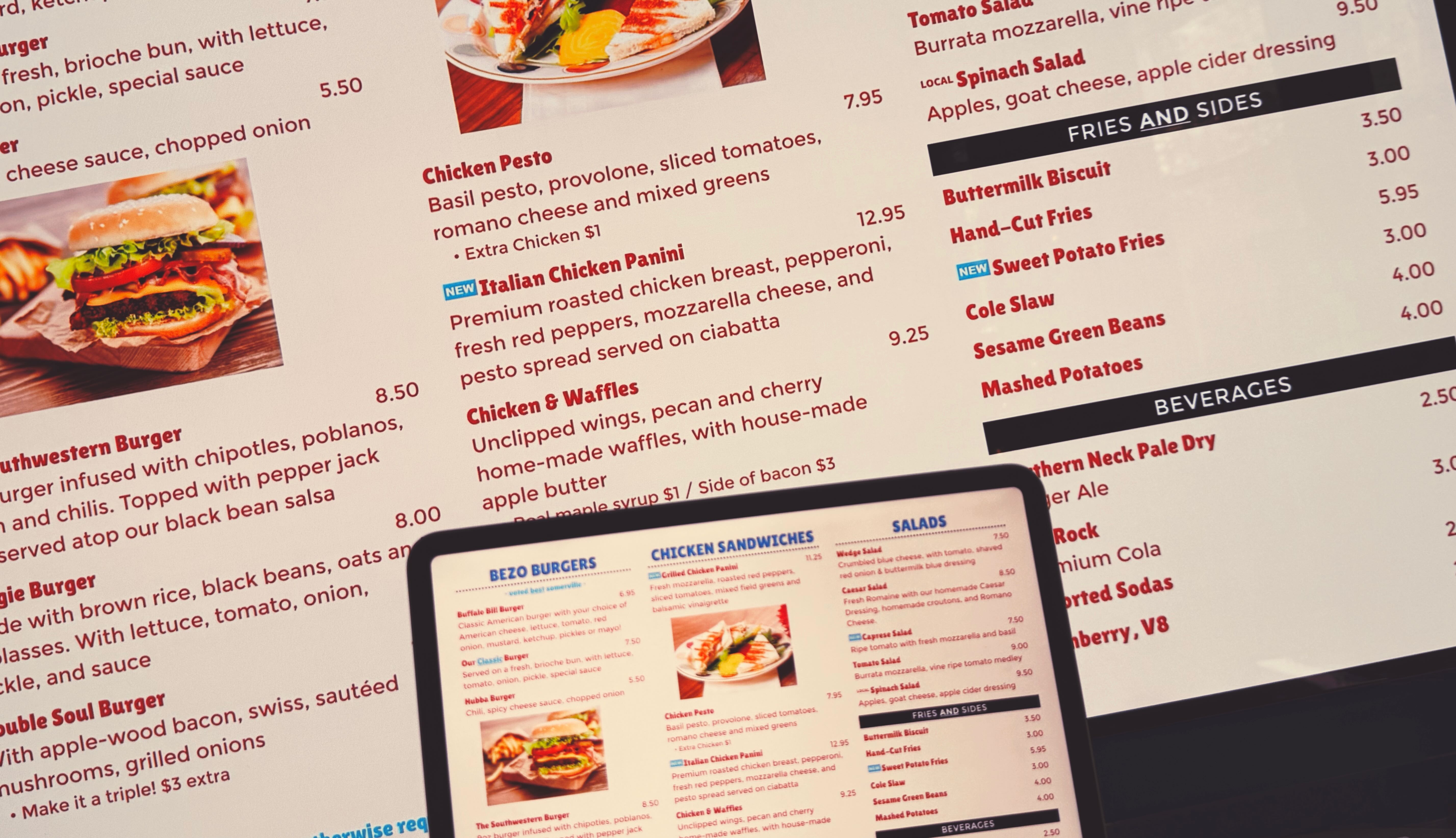 Kiosker menu example