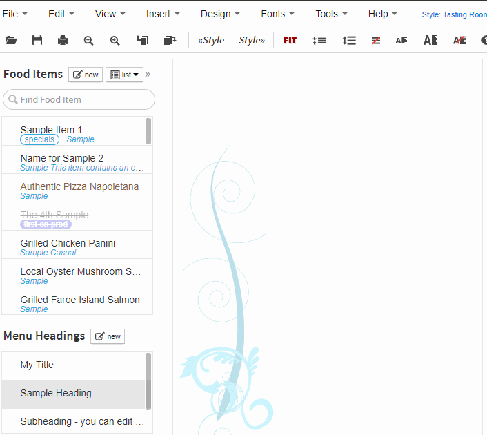 Adjusting menu items with blank items