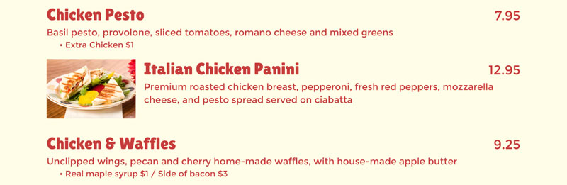 Food item with photo
