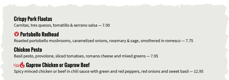 Food symbols example