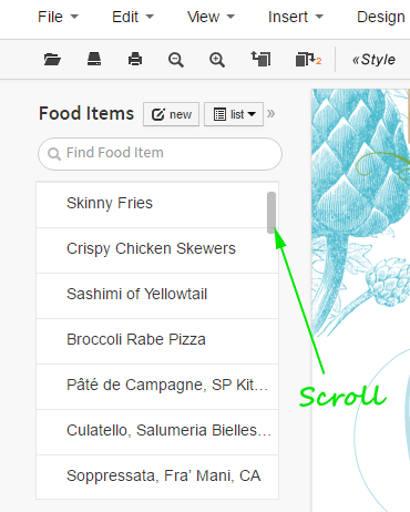 Import Foods to List