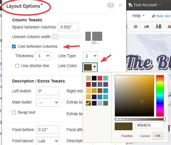 Line color option