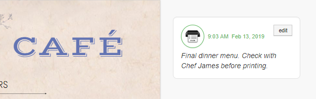 Menu comment example