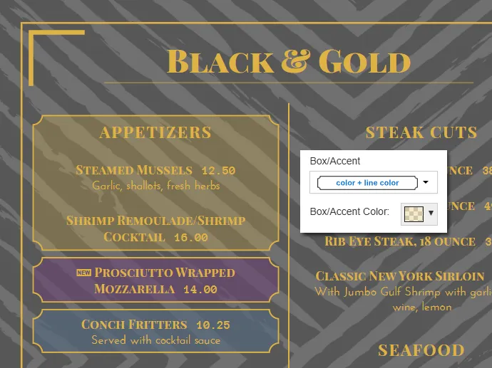 Example of color + line color Accent with opacity
