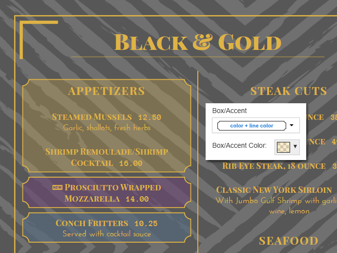 Example of color + line color Accent with opacity