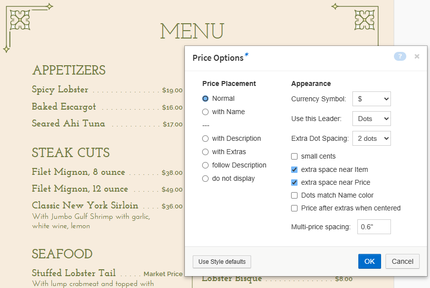 Price Options