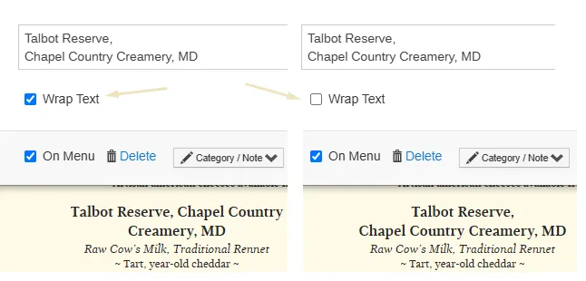 Wrap Text Example