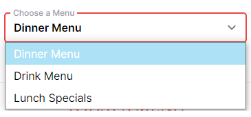 QR Menu Selector