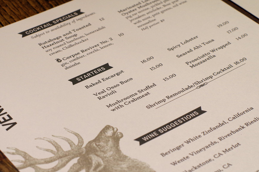 custom menu example